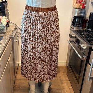 Scotch & Soda Brown and White Midi Skirt
